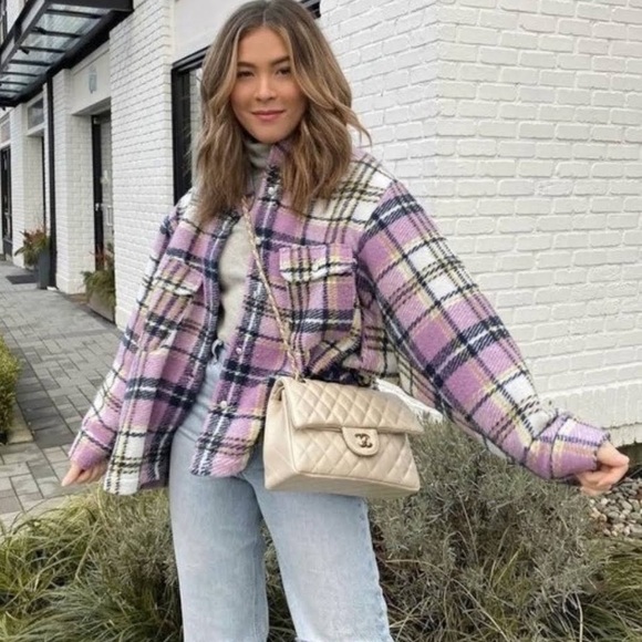 Zara Wool Blend Plaid Shirt Shacket - Picture 2 of 4